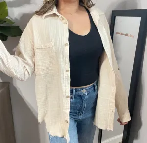 Daisy Button Up - Cream