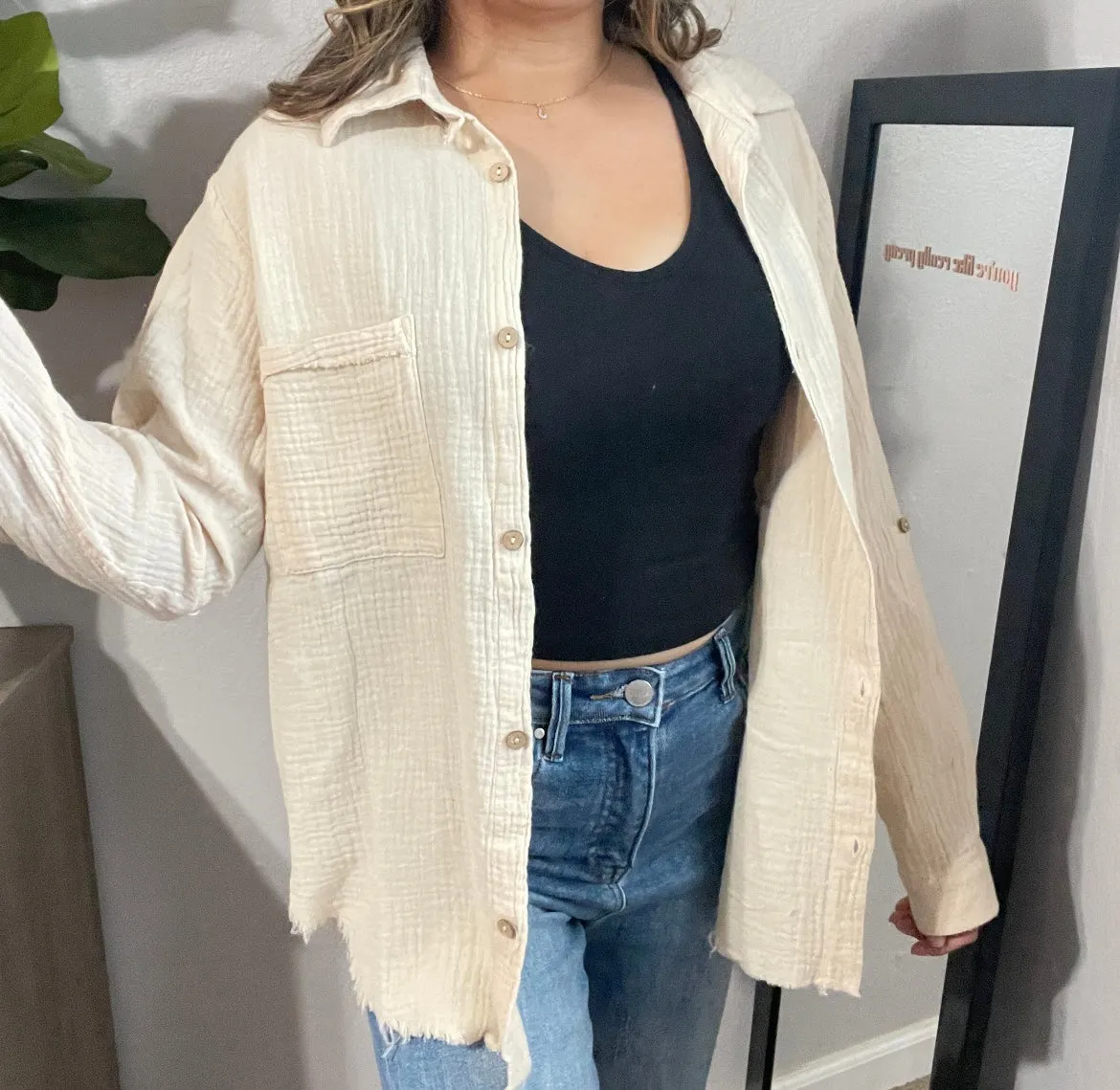 Daisy Button Up - Cream