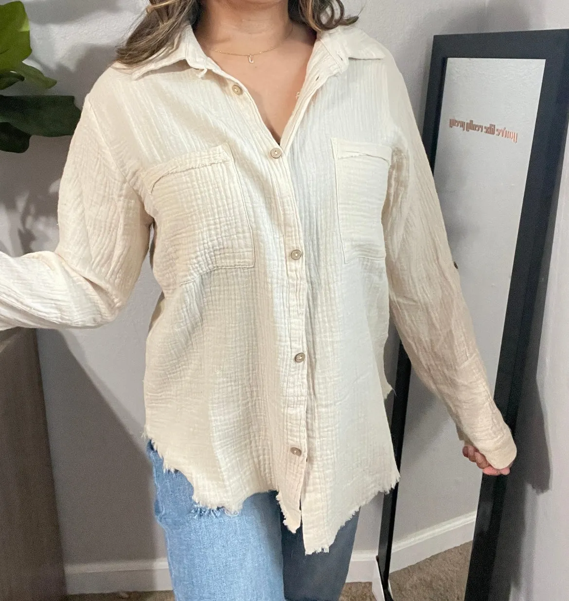 Daisy Button Up - Cream