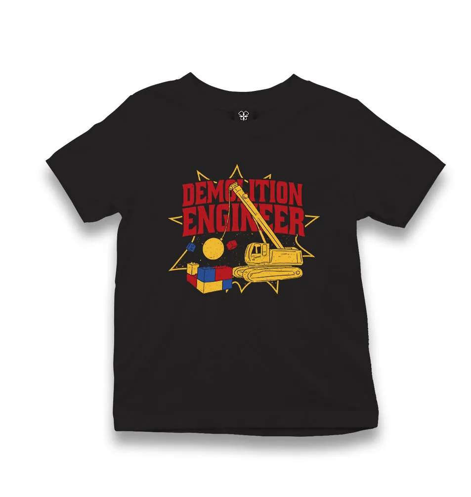 Demoliation Engineer Kid's Black T-shirt