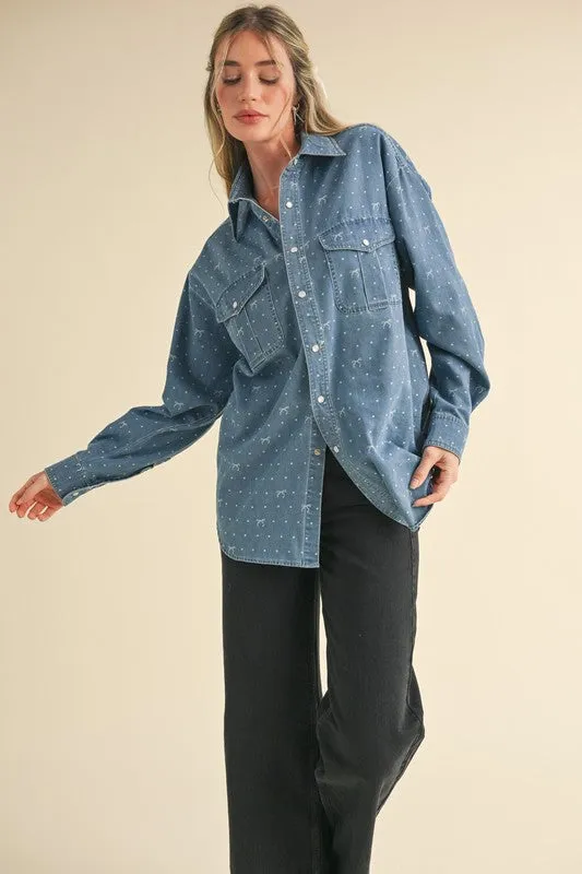 Denim Bow Top