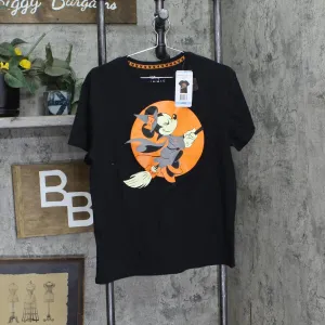 Disney Womens Minnie Mouse Glow in The Dark Graphic T-Shirt Tee Black L