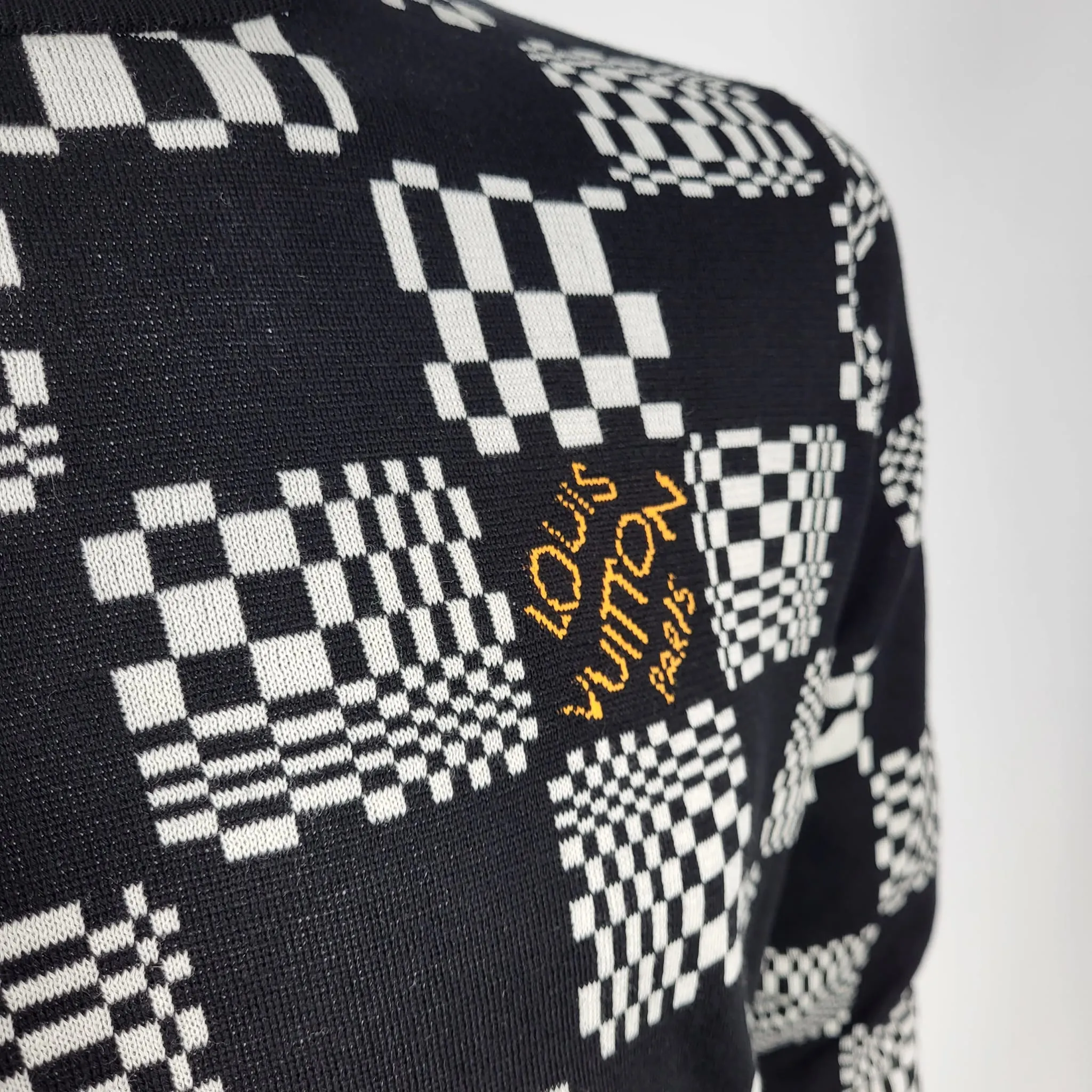 Distorted Damier Crewneck