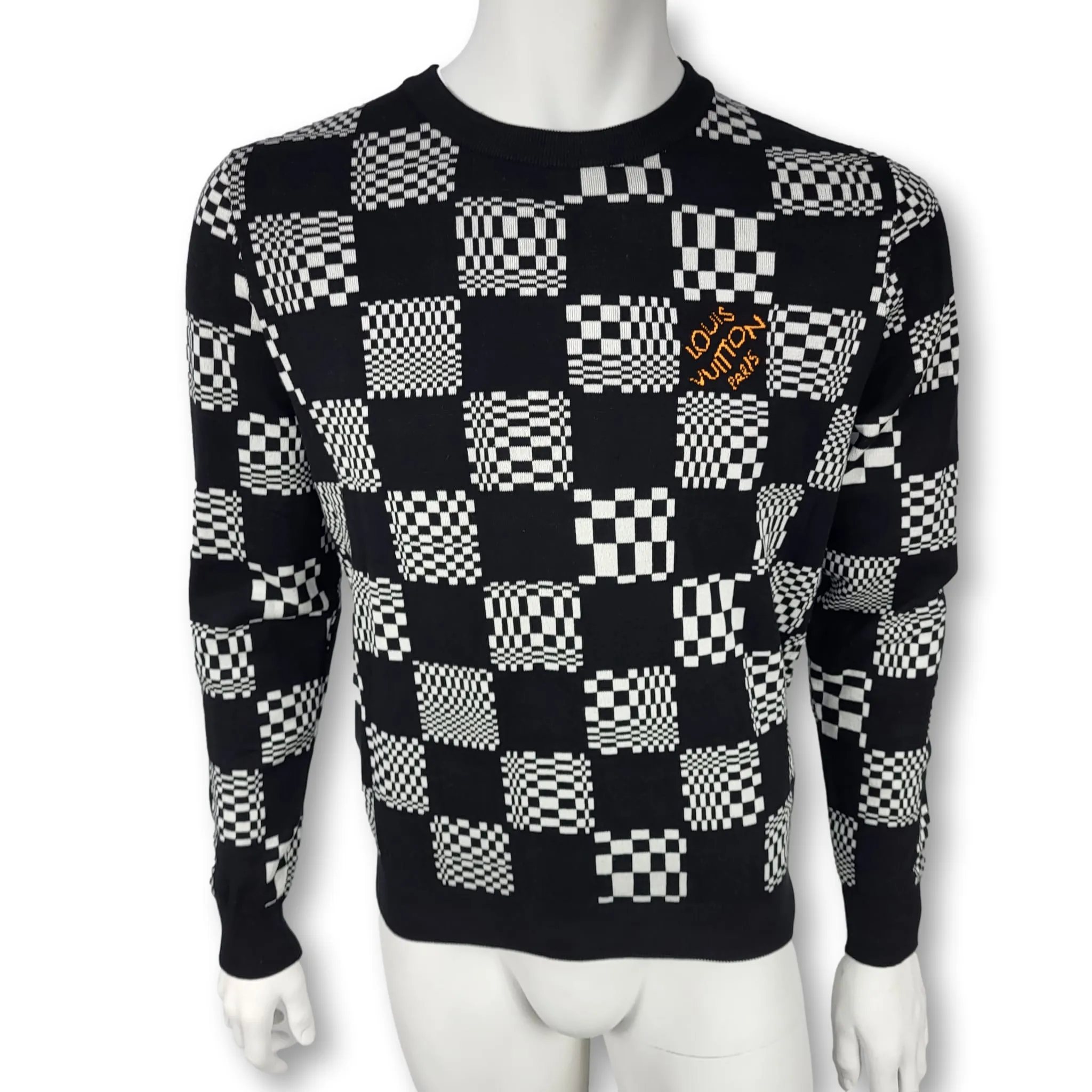 Distorted Damier Crewneck