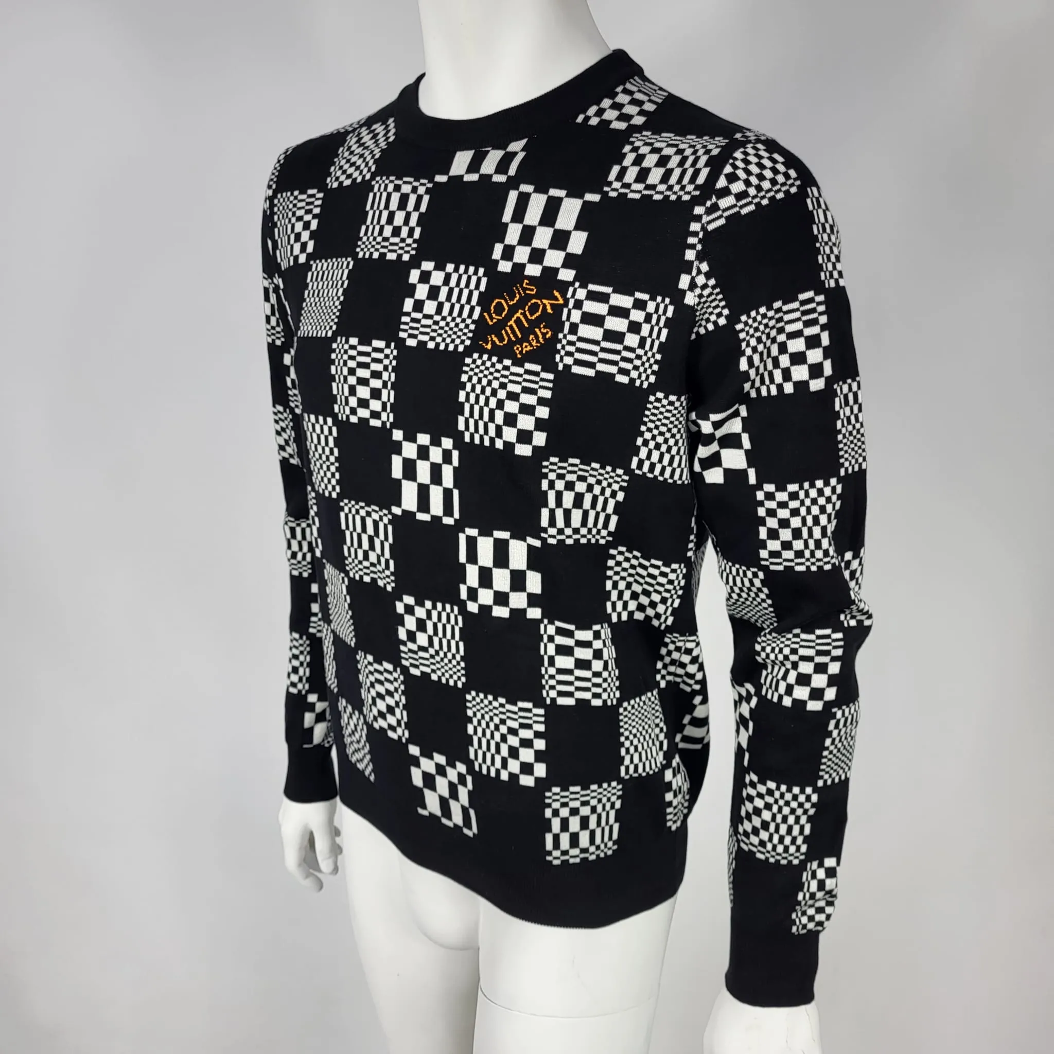 Distorted Damier Crewneck