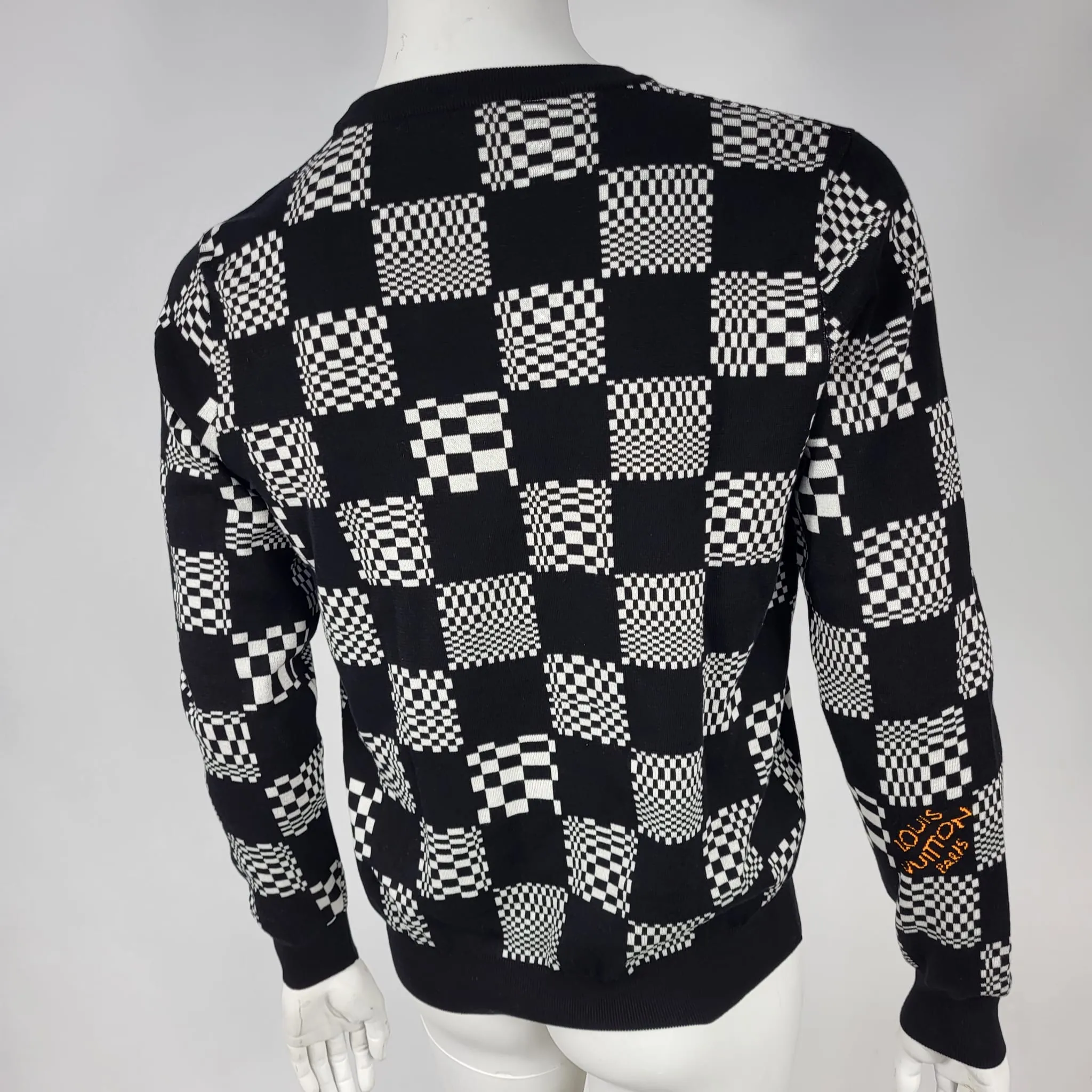 Distorted Damier Crewneck
