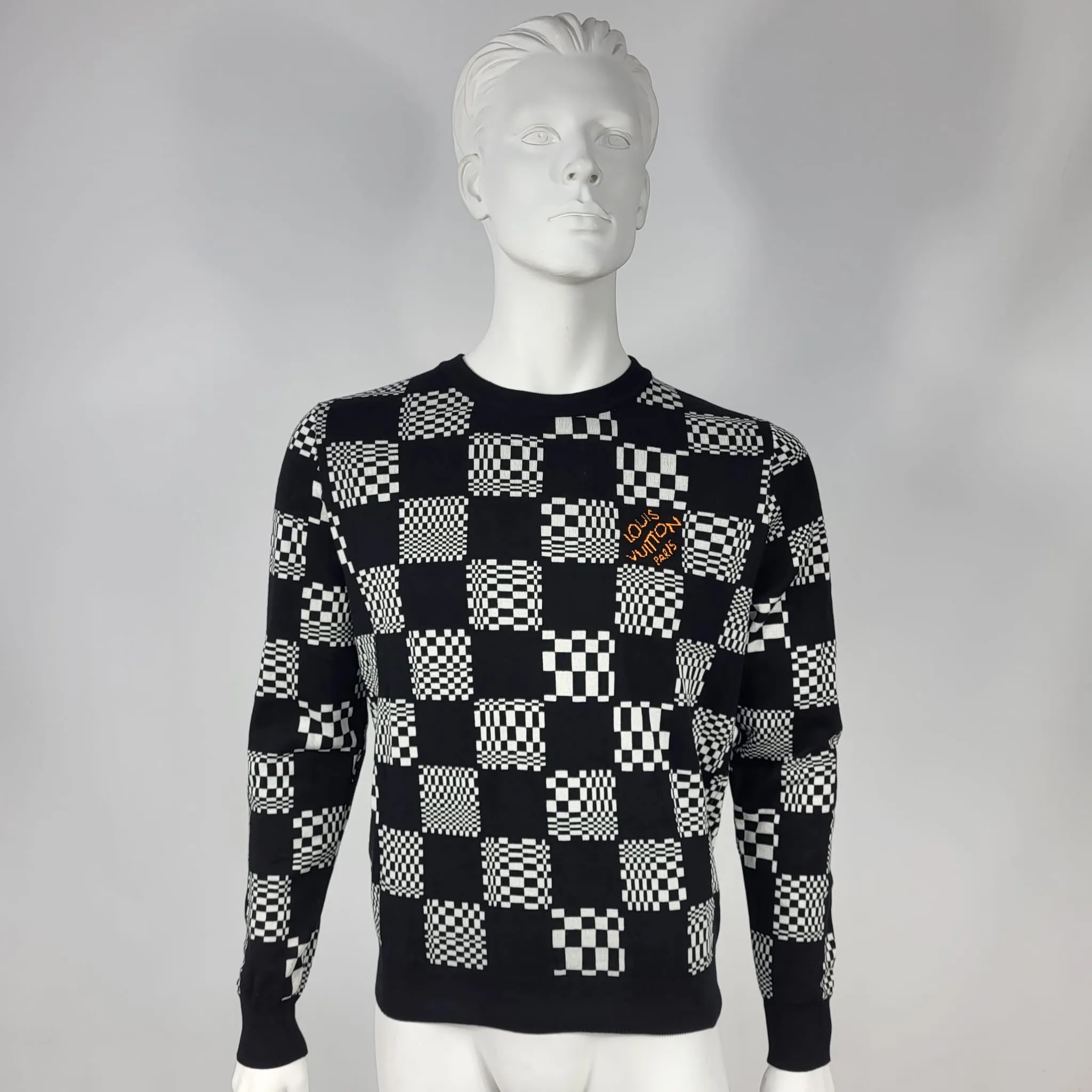 Distorted Damier Crewneck