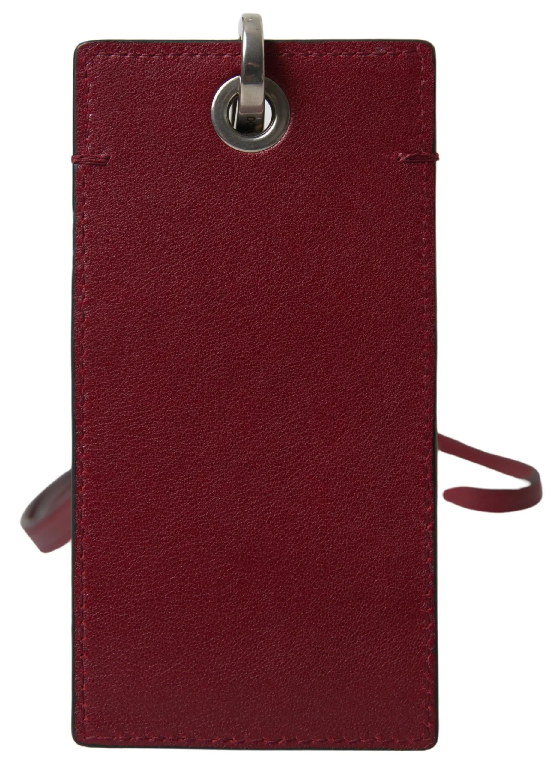 Dolce & Gabbana Elegant Red Leather Cardholder With Lanyard