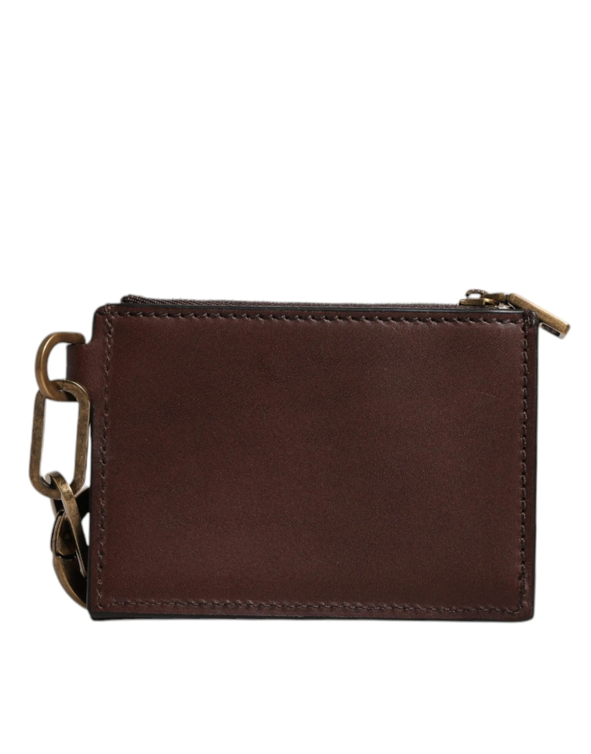 Dolce&Gabbana Women Brown Card Holder 100% Leather Logo Casual Coin Purse Wallet