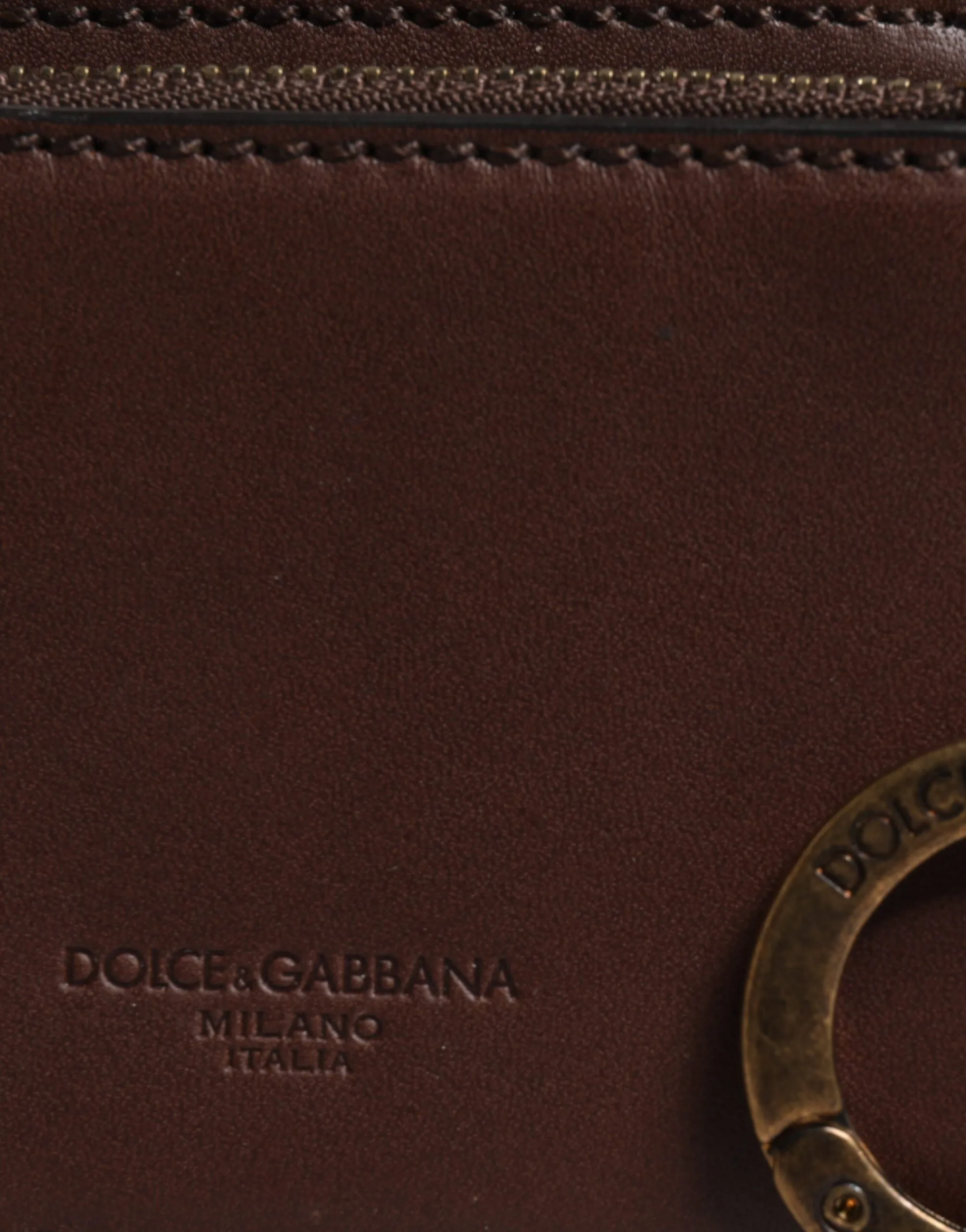 Dolce&Gabbana Women Brown Card Holder 100% Leather Logo Casual Coin Purse Wallet