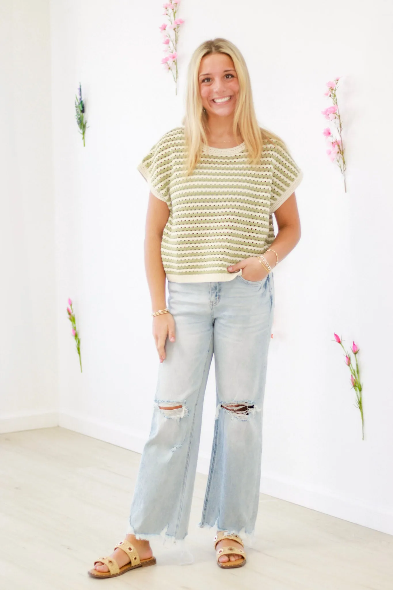 Dreaming of Paradise Crochet Top in Light Olive