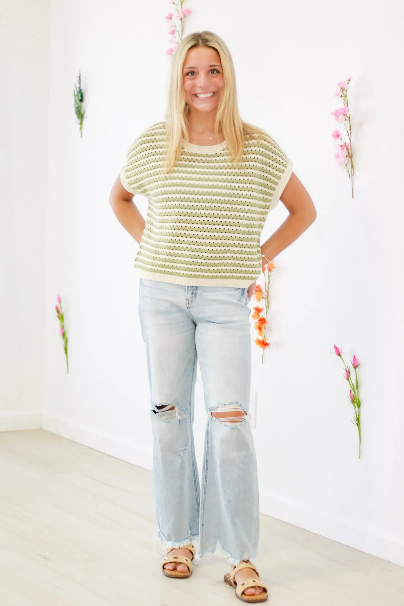 Dreaming of Paradise Crochet Top in Light Olive