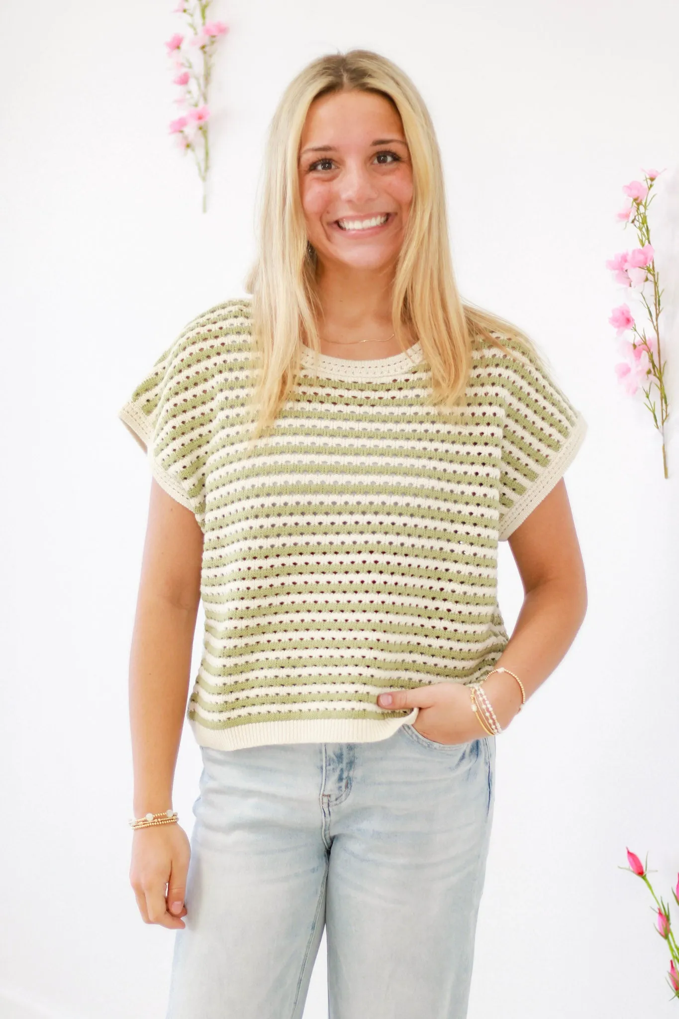 Dreaming of Paradise Crochet Top in Light Olive