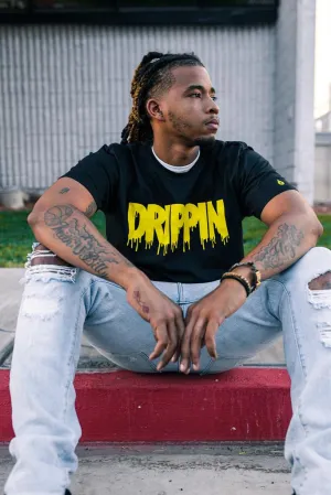 Drippin Yellow | Black Tee