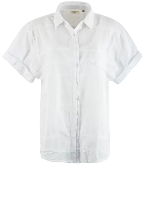 Dylan White Patchwork Button Down-Short