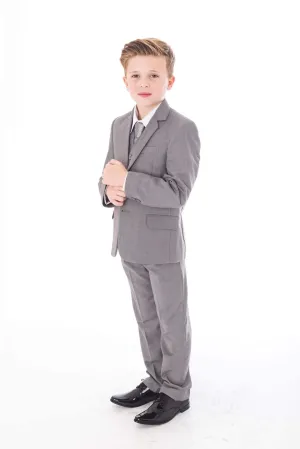 Edward - Light Grey 5 Piece Boys Suit