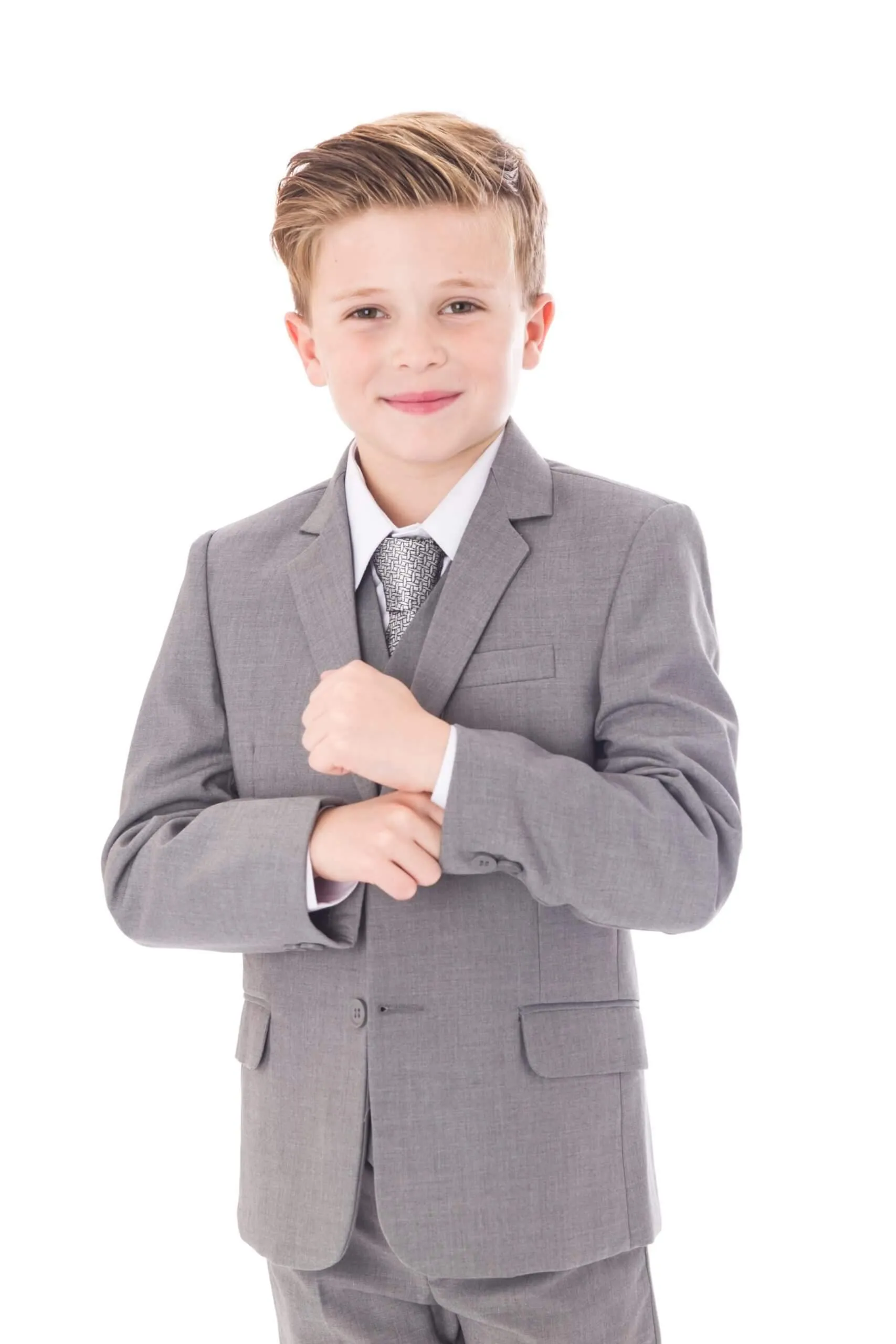 Edward - Light Grey 5 Piece Boys Suit