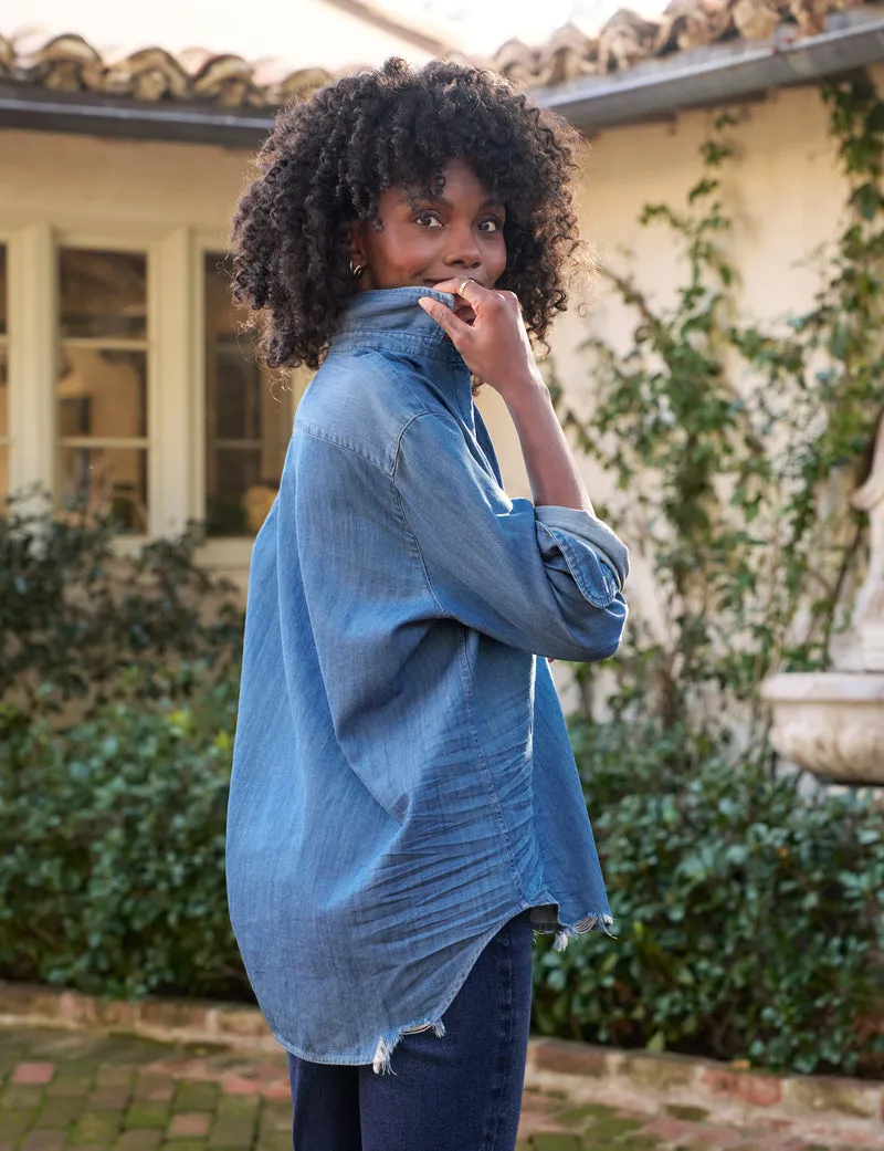 Eileen Relaxed Button-Up - Vintage Stonewashed Indigo