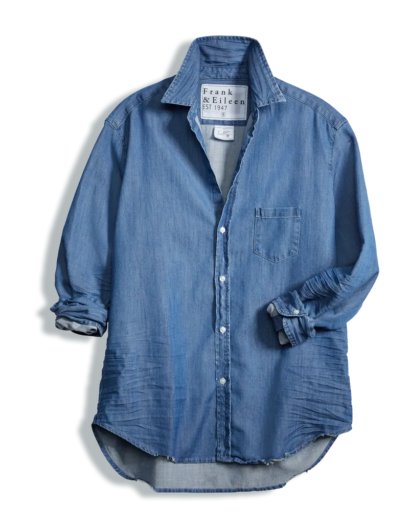 Eileen Relaxed Button-Up - Vintage Stonewashed Indigo
