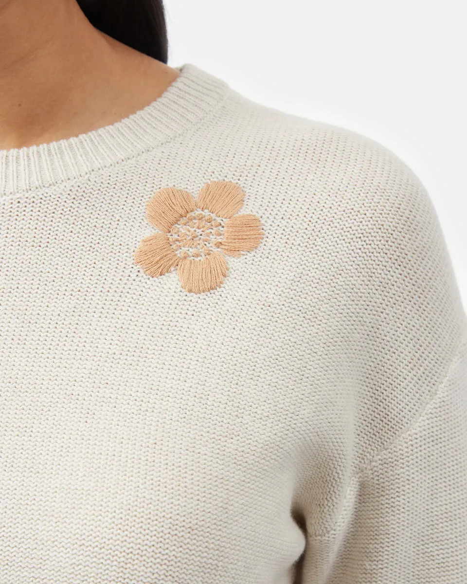 Embroidered Crew Sweater