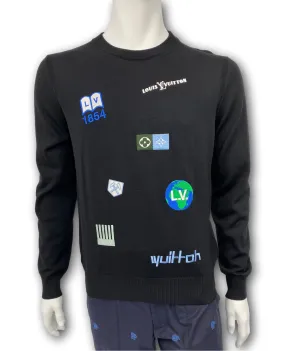 Embroidered Multi Logo Crewneck