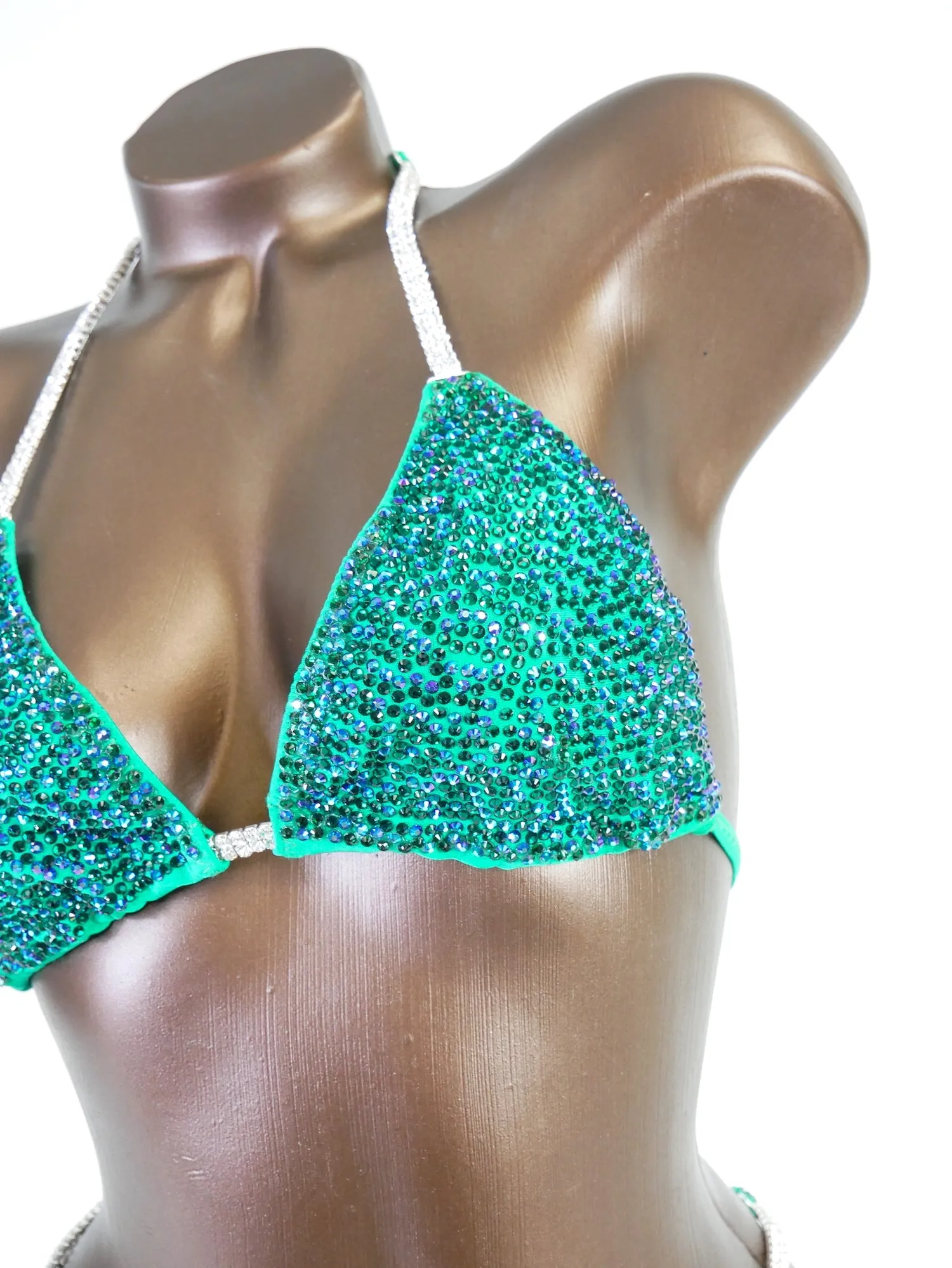 Emerald Satin Bikini Suit