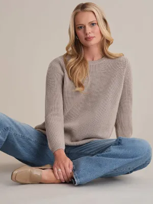 Emma: Wool Crewneck Shaker Stitch Sweater