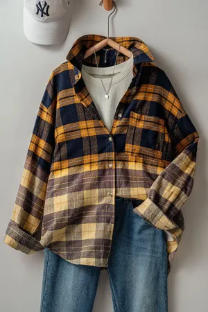 Emmalyn Half Gradient Flannel - Mustard
