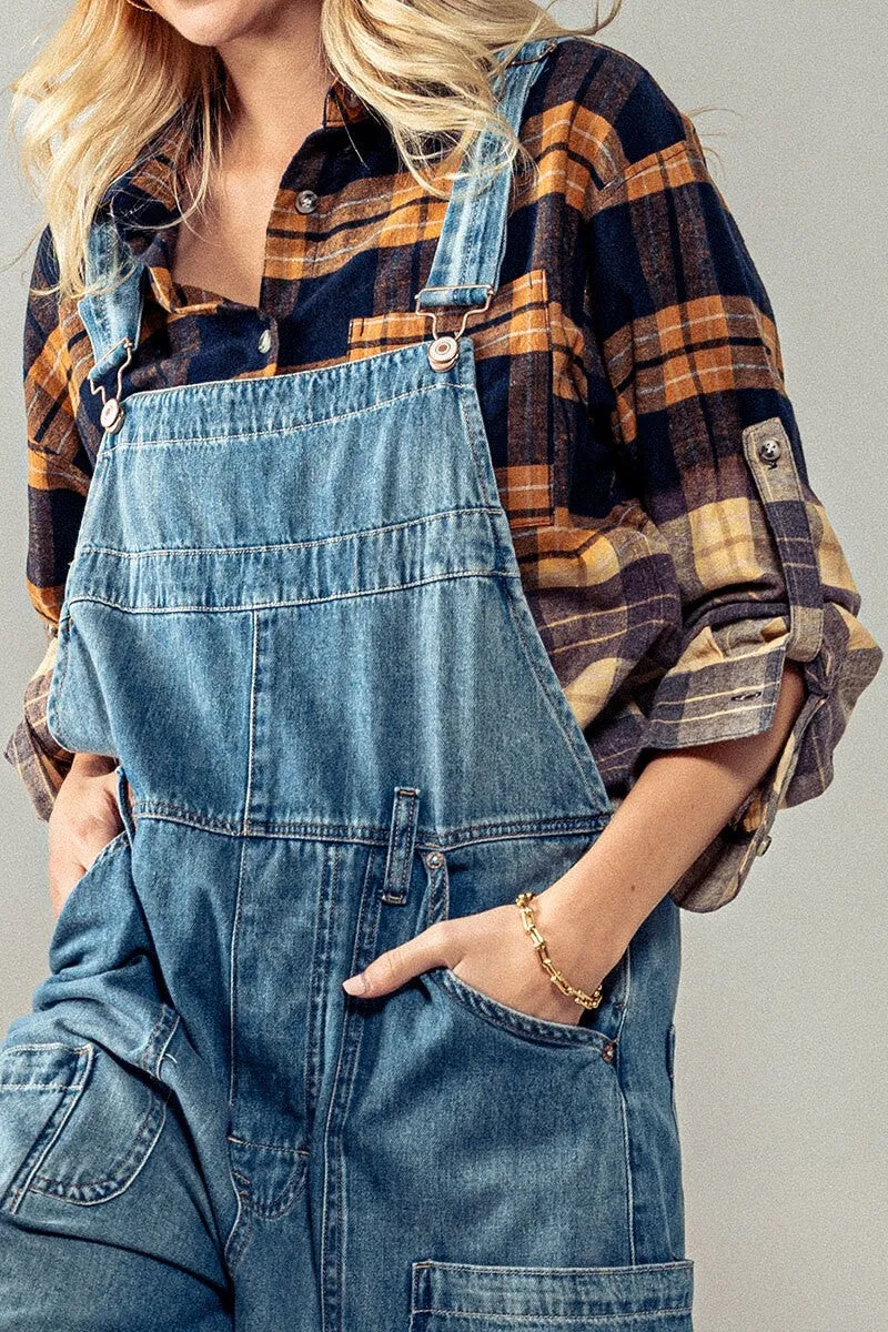 Emmalyn Half Gradient Flannel - Mustard