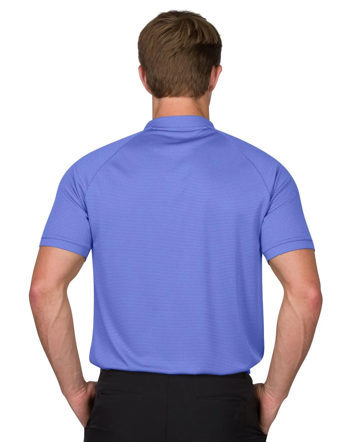 Extreme Deal - Men's Thin-Striped Collarless Golf Polos