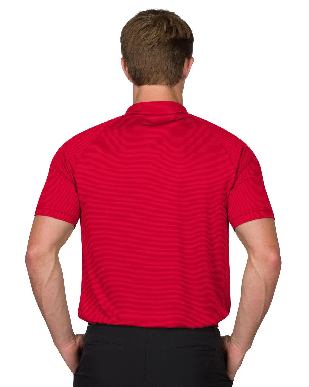 Extreme Deal - Men's Thin-Striped Collarless Golf Polos