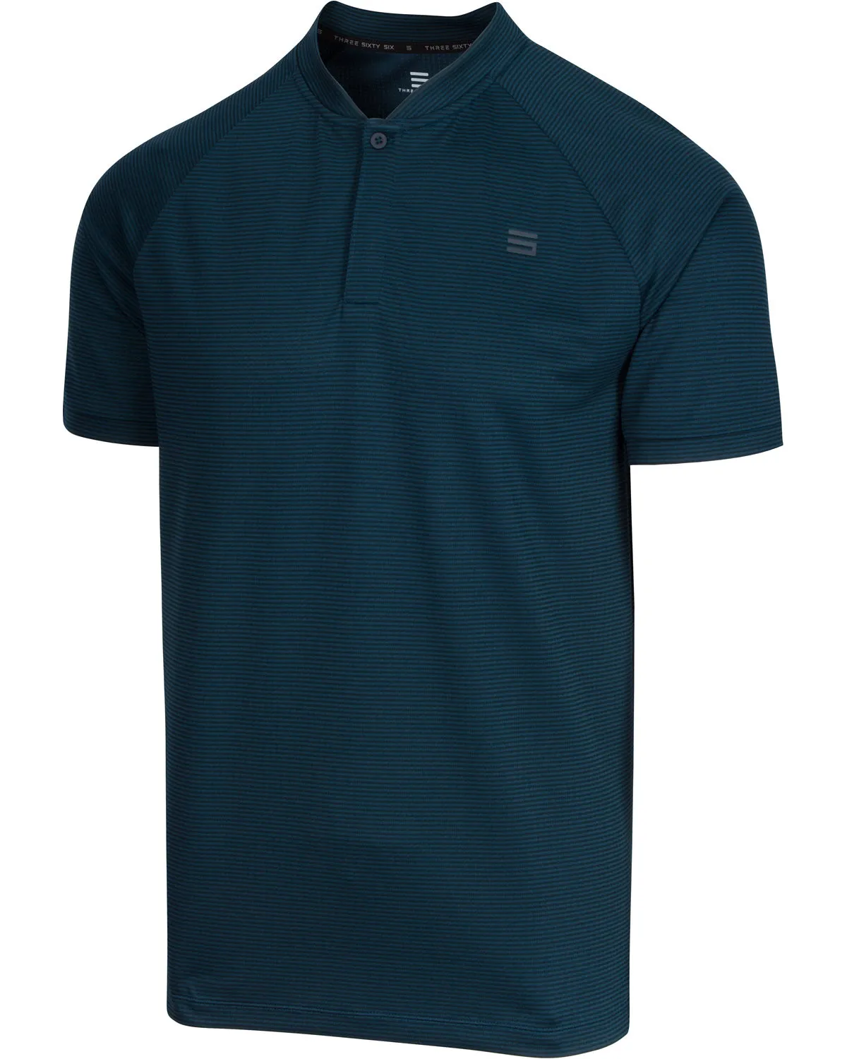 EXTREME DEAL - MEN'S THIN-STRIPED COLLARLESS GOLF POLOS
