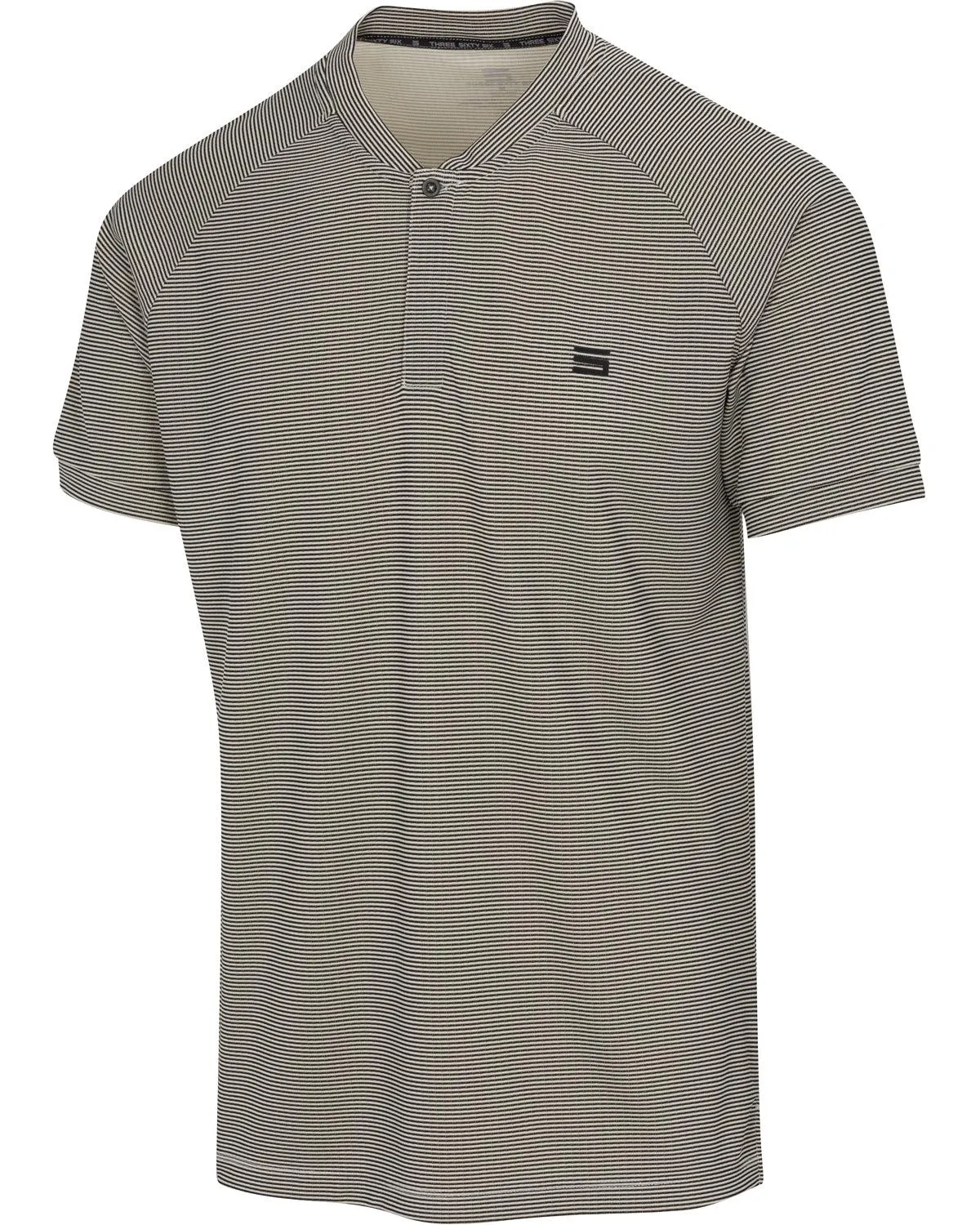 Extreme Deal - Men's Thin-Striped Collarless Golf Polos