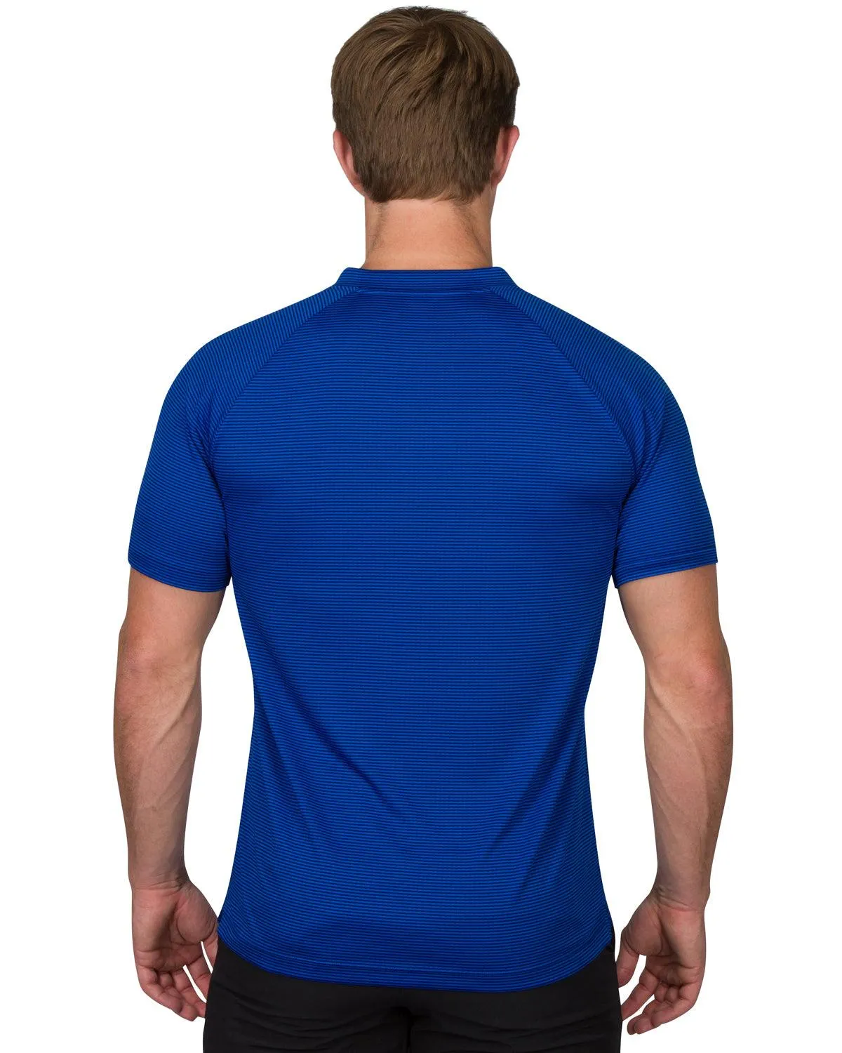 Extreme Deal - Men's Thin-Striped Collarless Golf Polos