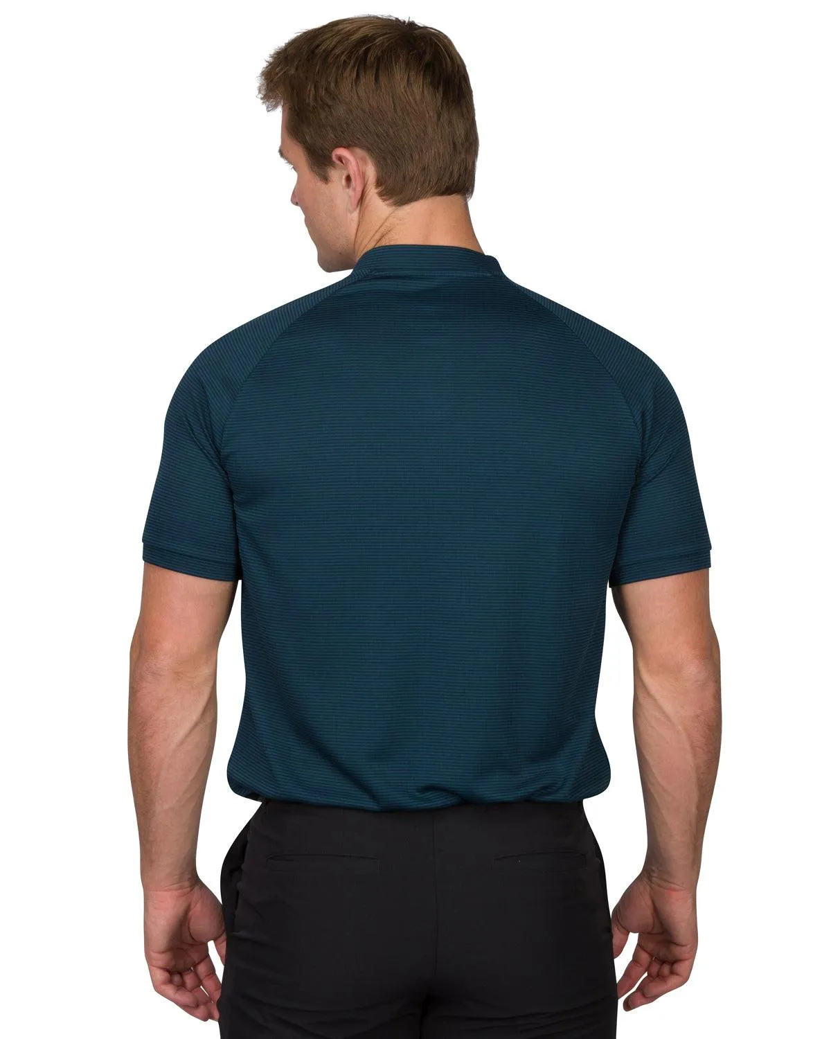 Extreme Deal - Men's Thin-Striped Collarless Golf Polos