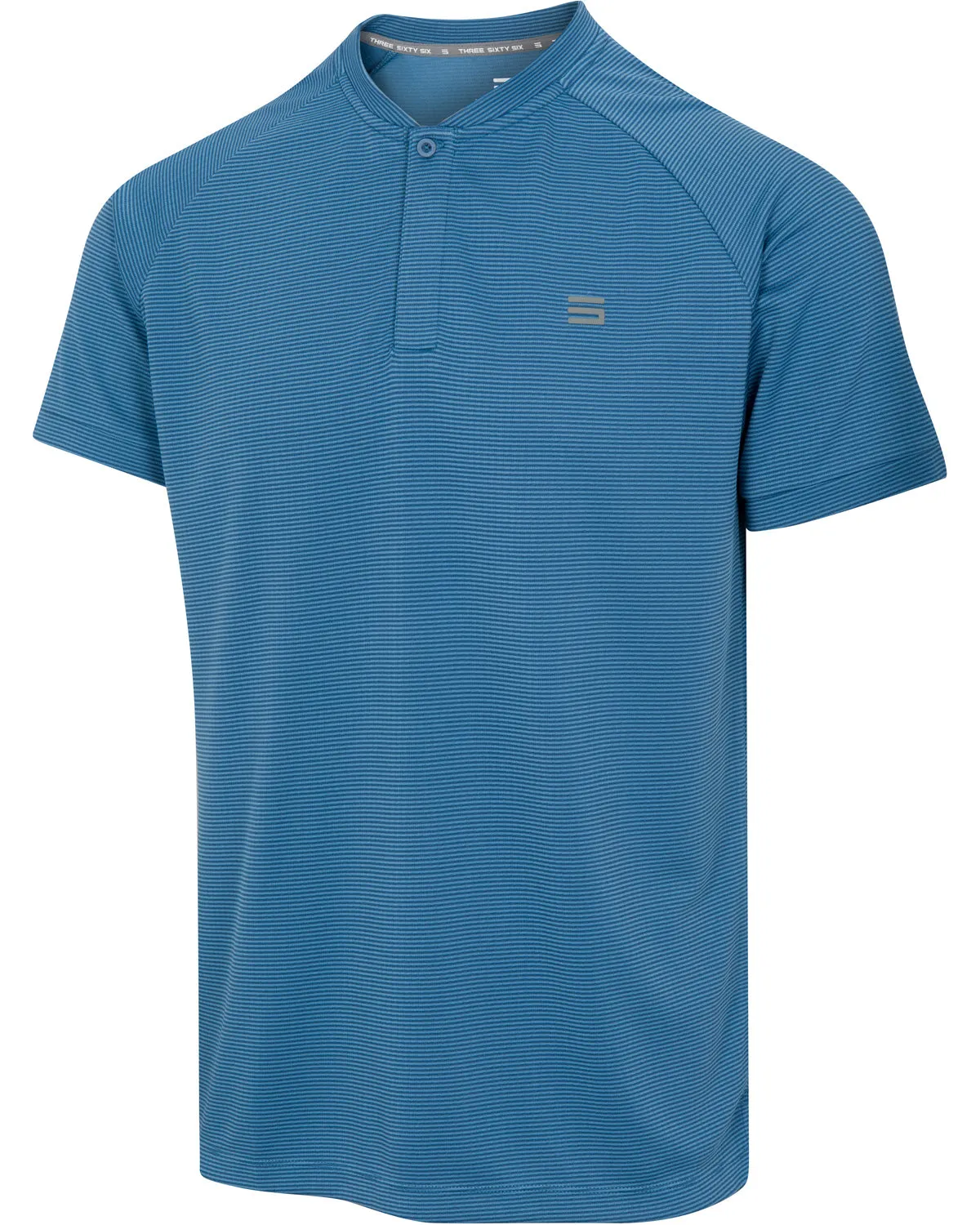 EXTREME DEAL - MEN'S THIN-STRIPED COLLARLESS GOLF POLOS