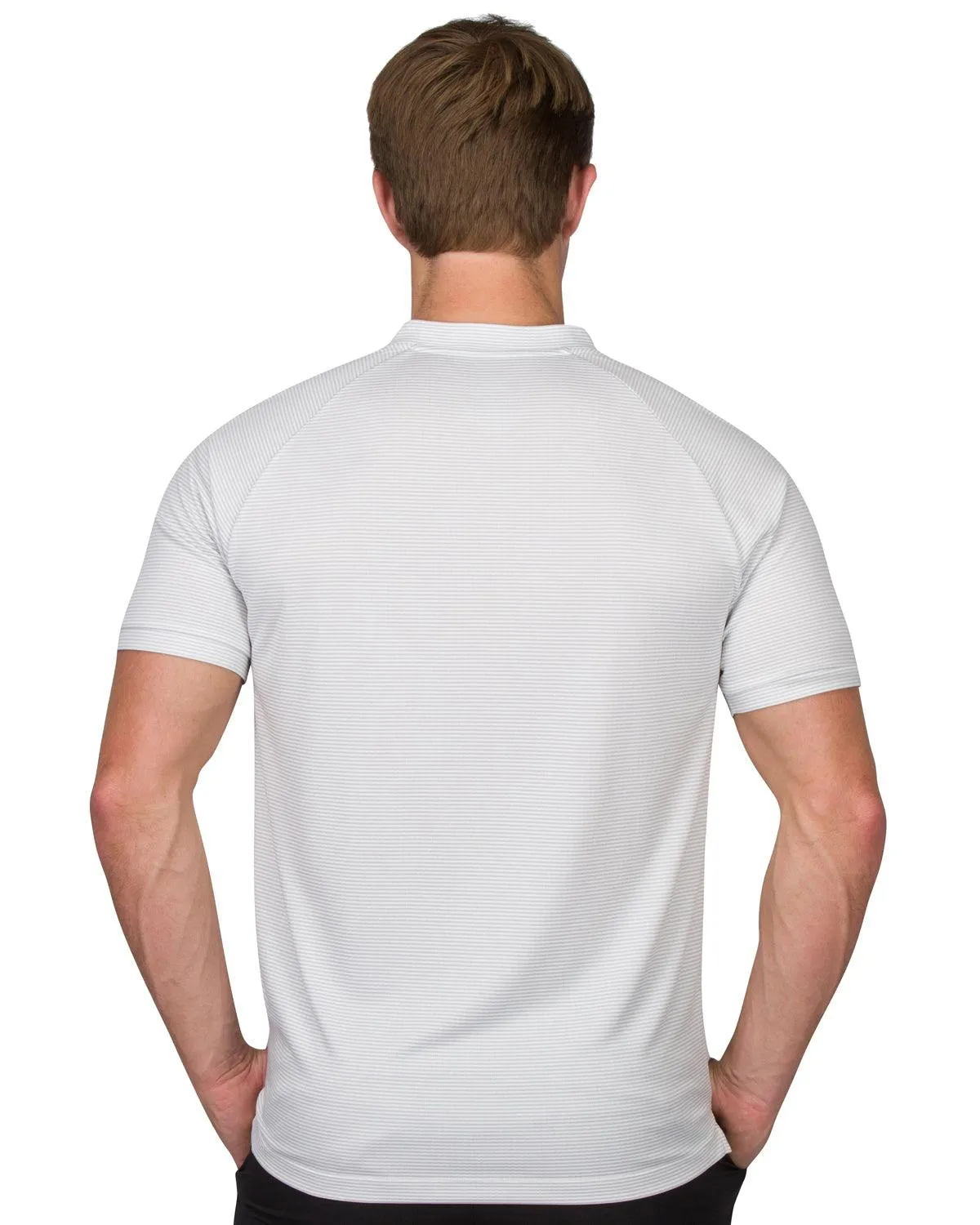 Extreme Deal - Men's Thin-Striped Collarless Golf Polos