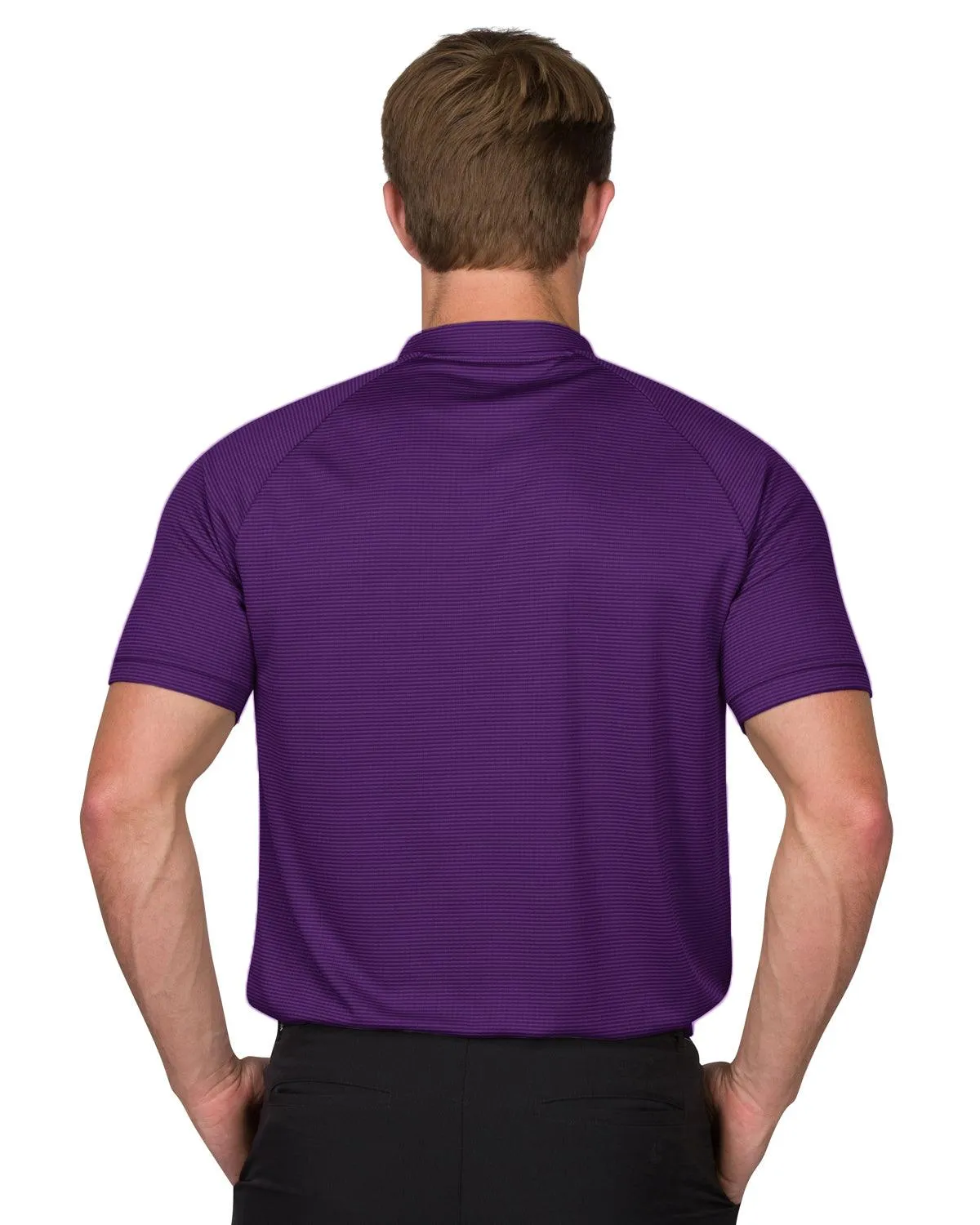 Extreme Deal - Men's Thin-Striped Collarless Golf Polos