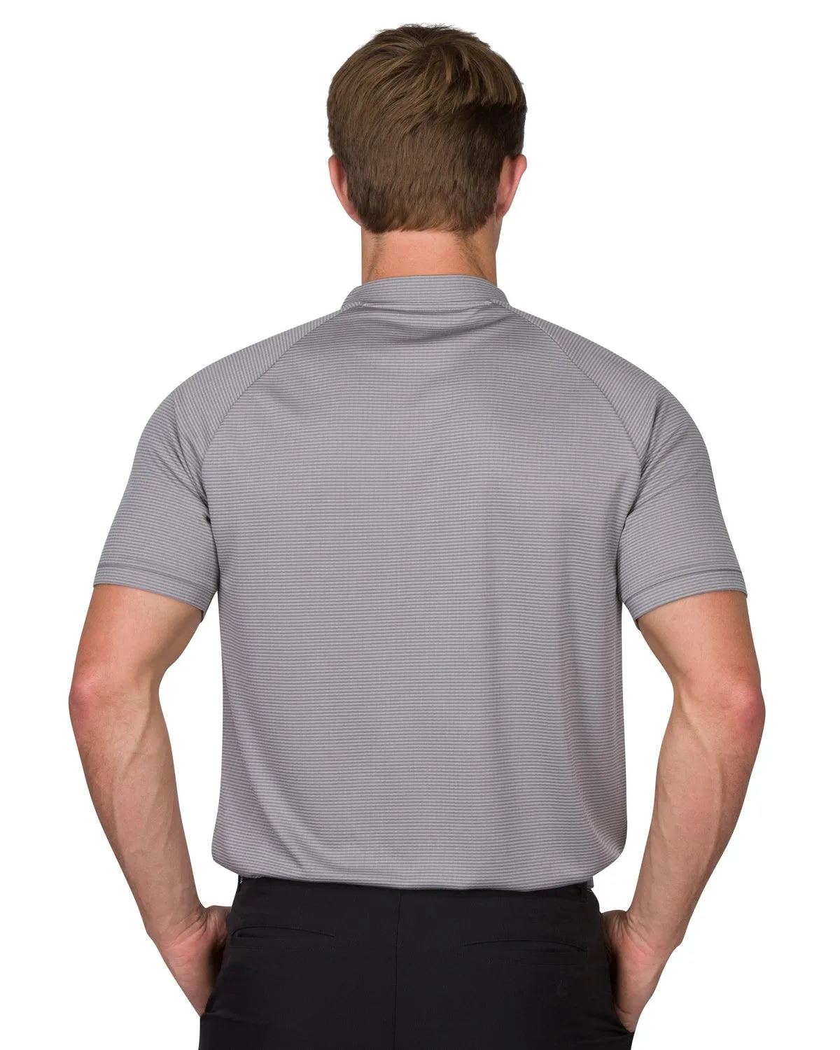 Extreme Deal - Men's Thin-Striped Collarless Golf Polos