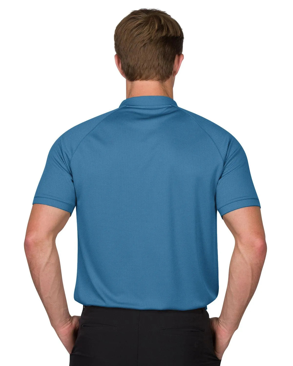 Extreme Deal - Men's Thin-Striped Collarless Golf Polos