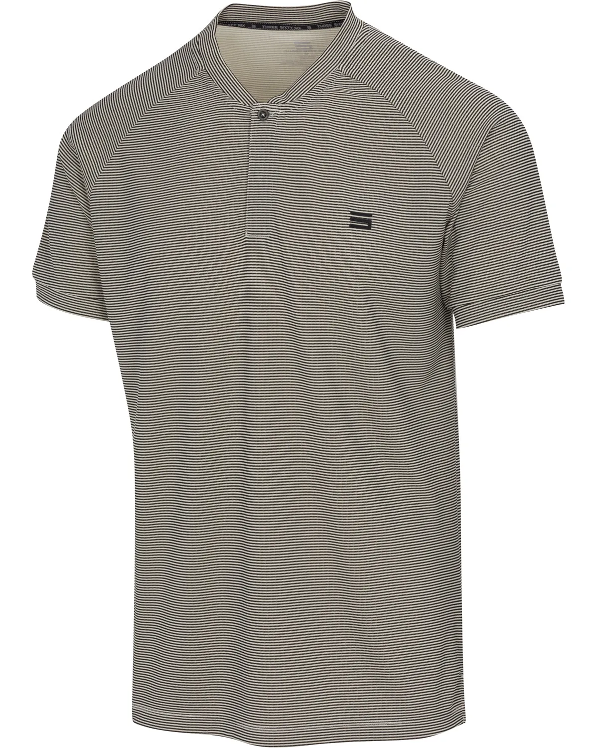 EXTREME DEAL - MEN'S THIN-STRIPED COLLARLESS GOLF POLOS