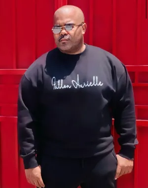 Fallon Aurielle Unisex Signature Classic Crewneck Sweater (Black & Silver)