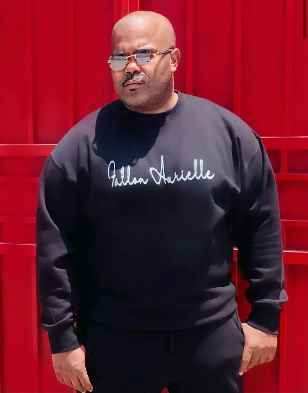 Fallon Aurielle Unisex Signature Classic Crewneck Sweater (Black & Silver)