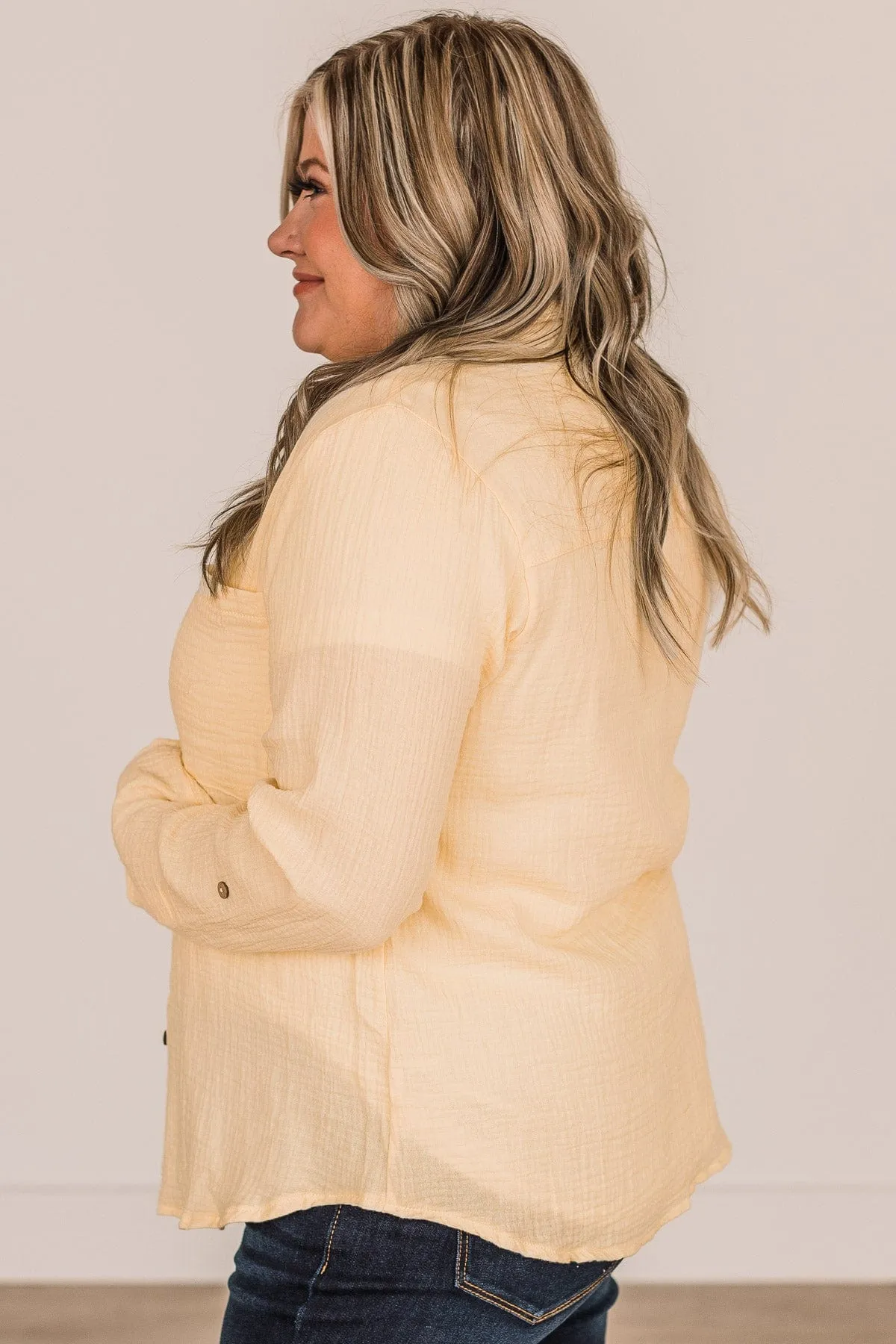 Feeling Your Warmth Button Up Top- Yellow