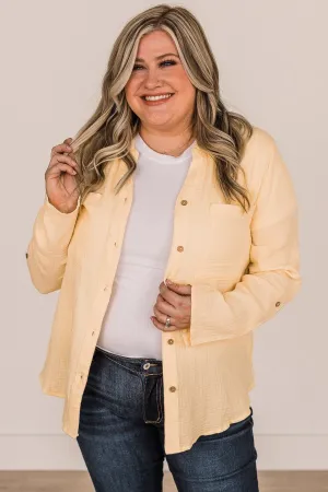 Feeling Your Warmth Button Up Top- Yellow