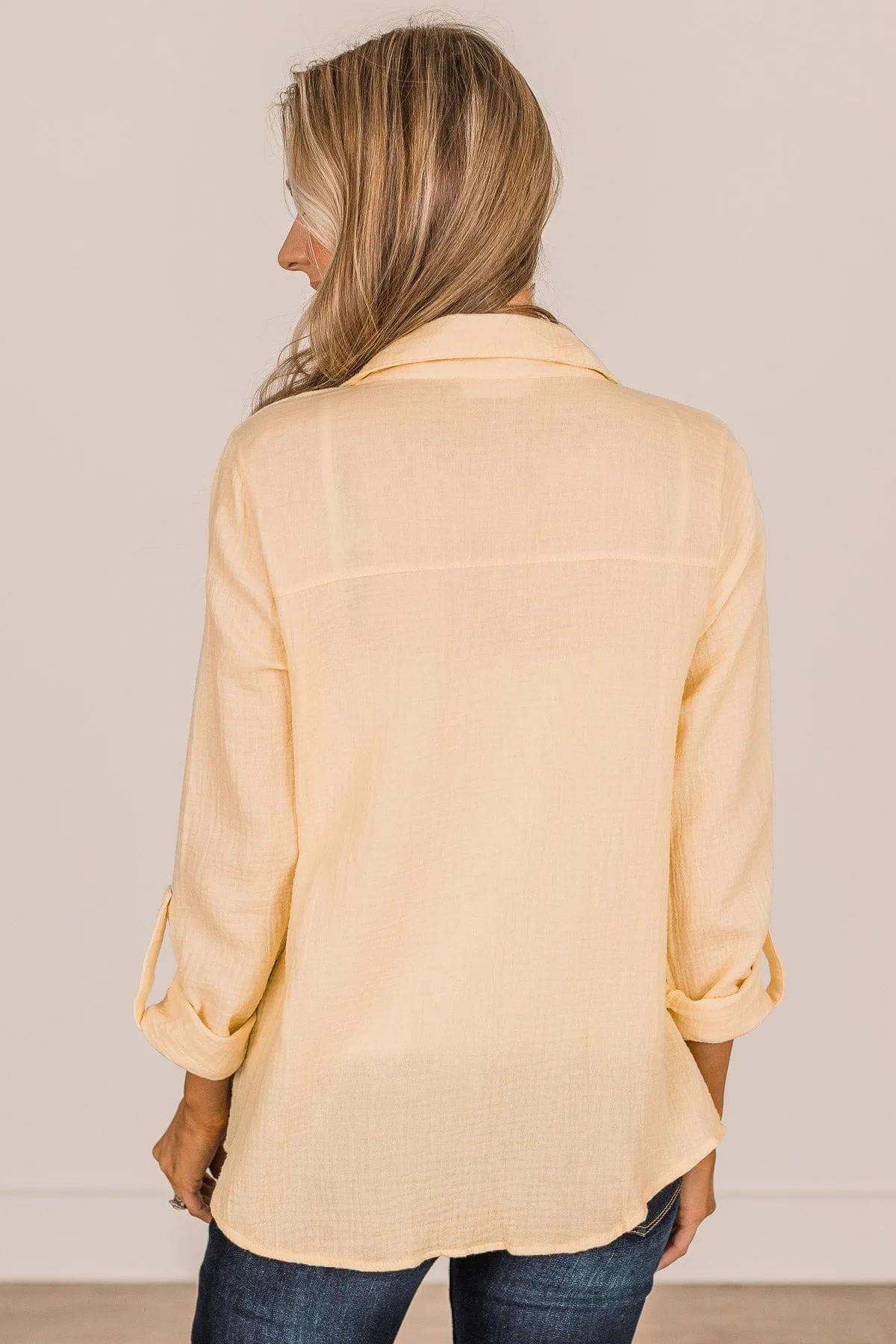 Feeling Your Warmth Button Up Top- Yellow