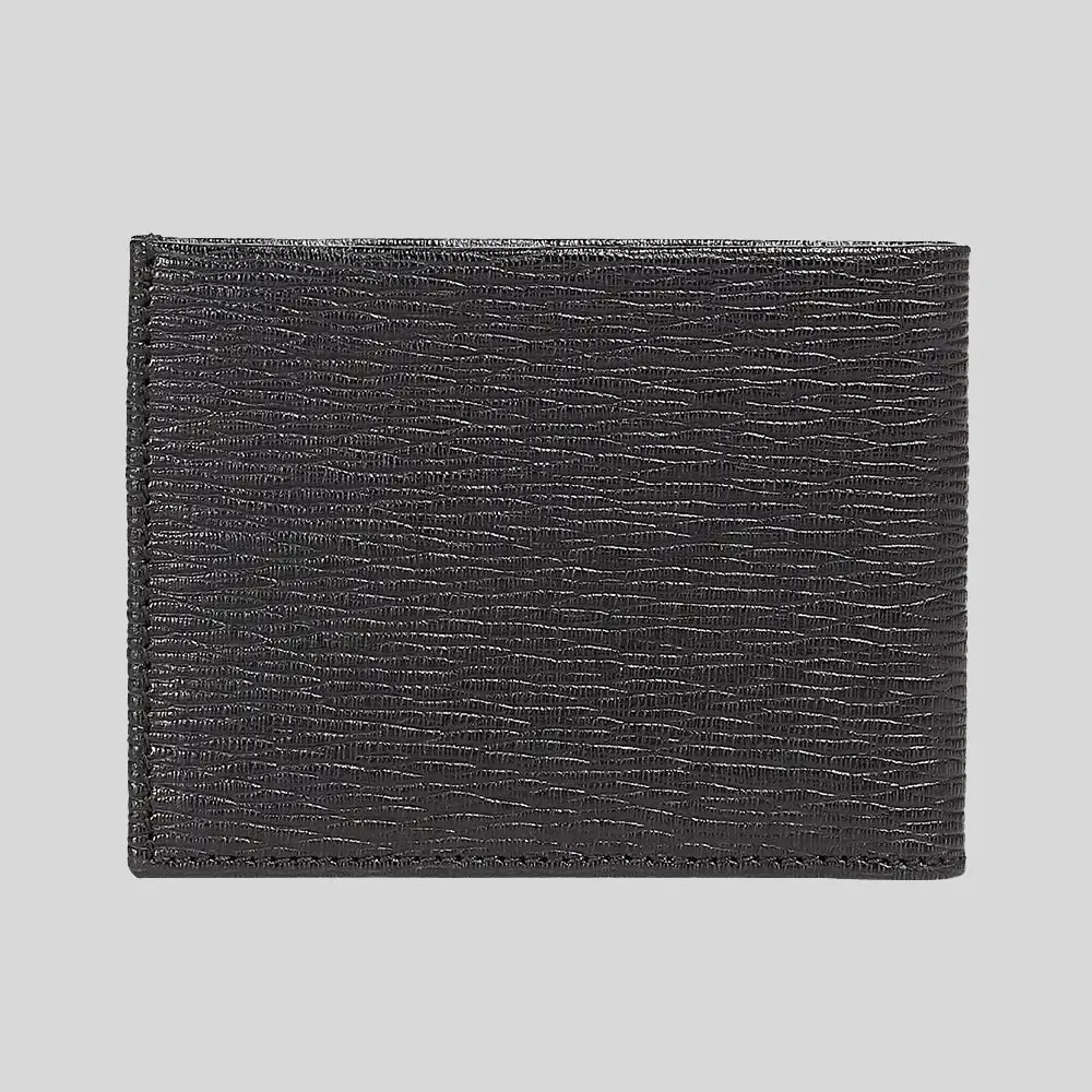 FERRAGAMO Gancini Men's Leather Bifold Wallet Black/Silver RB-685979