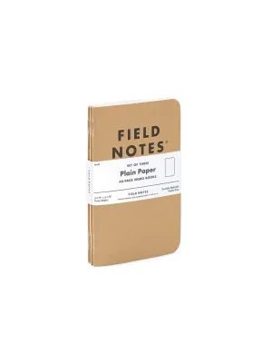 Field Notes Original Kraft 3 Pack Plain Paper