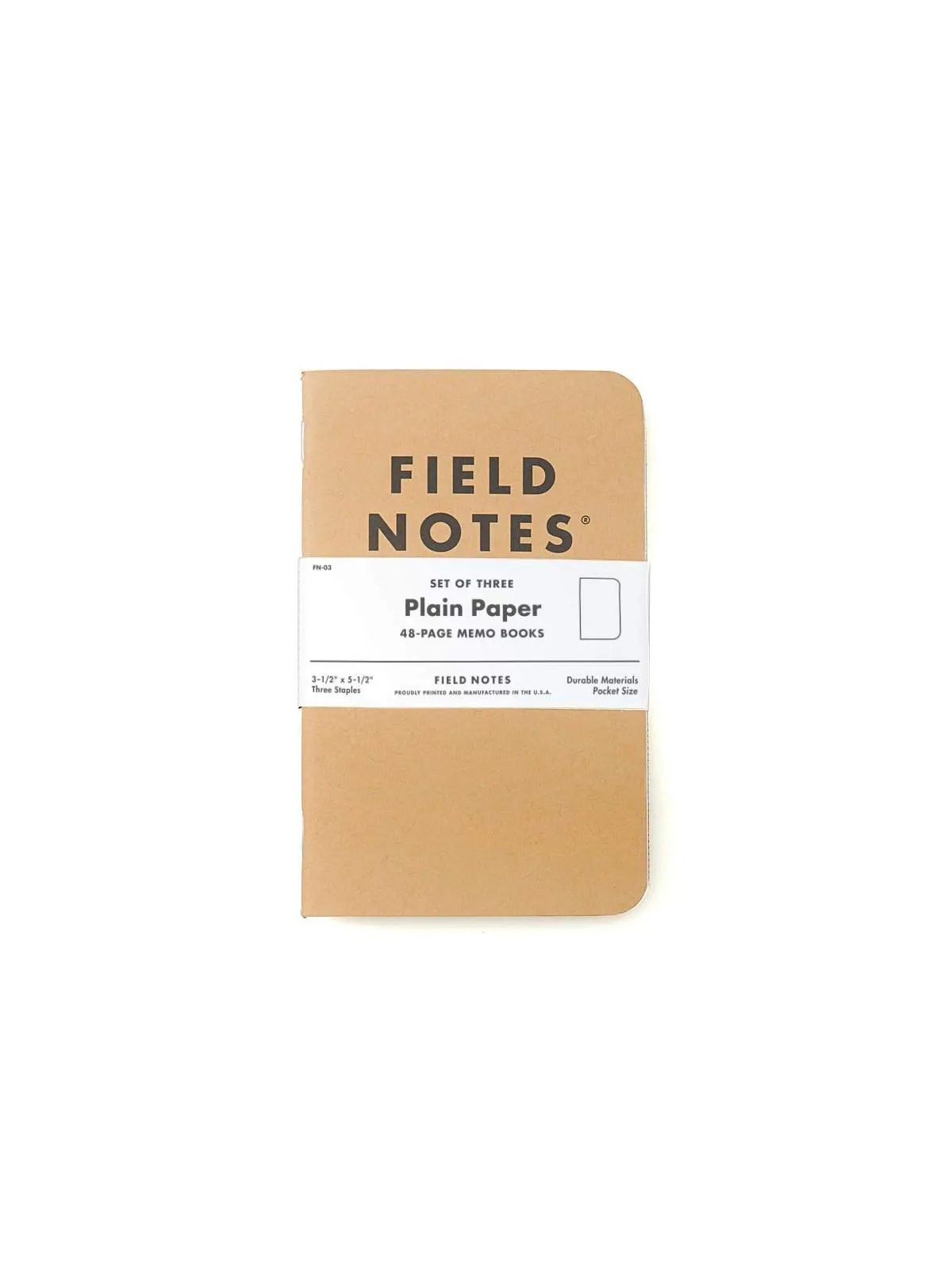 Field Notes Original Kraft 3 Pack Plain Paper