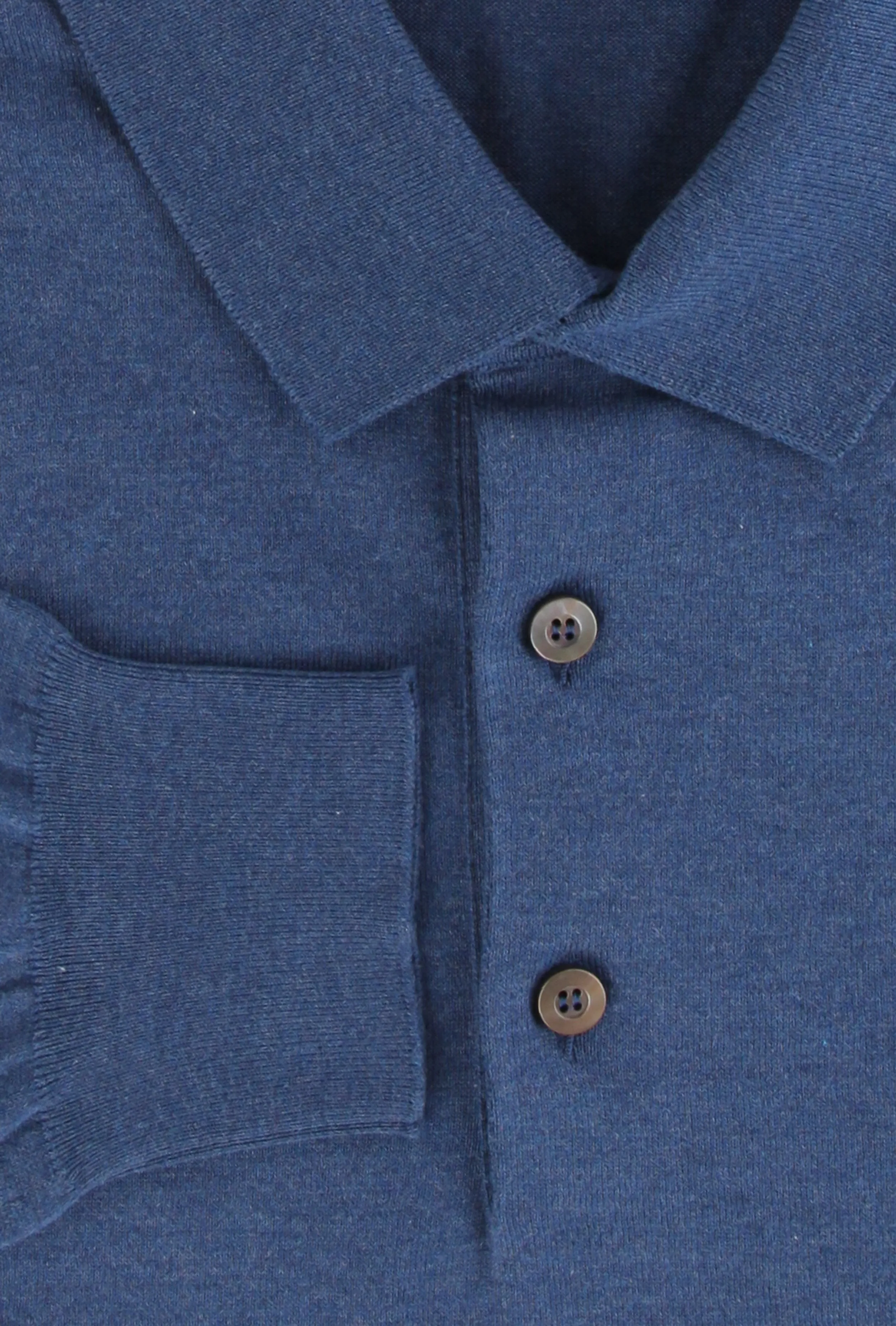 Fiori Di Lusso Blue 1/4 Button Polo Sweater